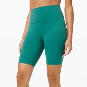 Teal Lulu Wunder Train High Rise Short 8"